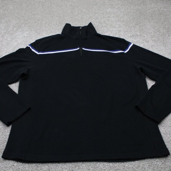 Banana Republic Sweatshirt Adult XL Black 1/4 Zip Mock Neck L/S Stretch Sweater - Picture 2 of 13